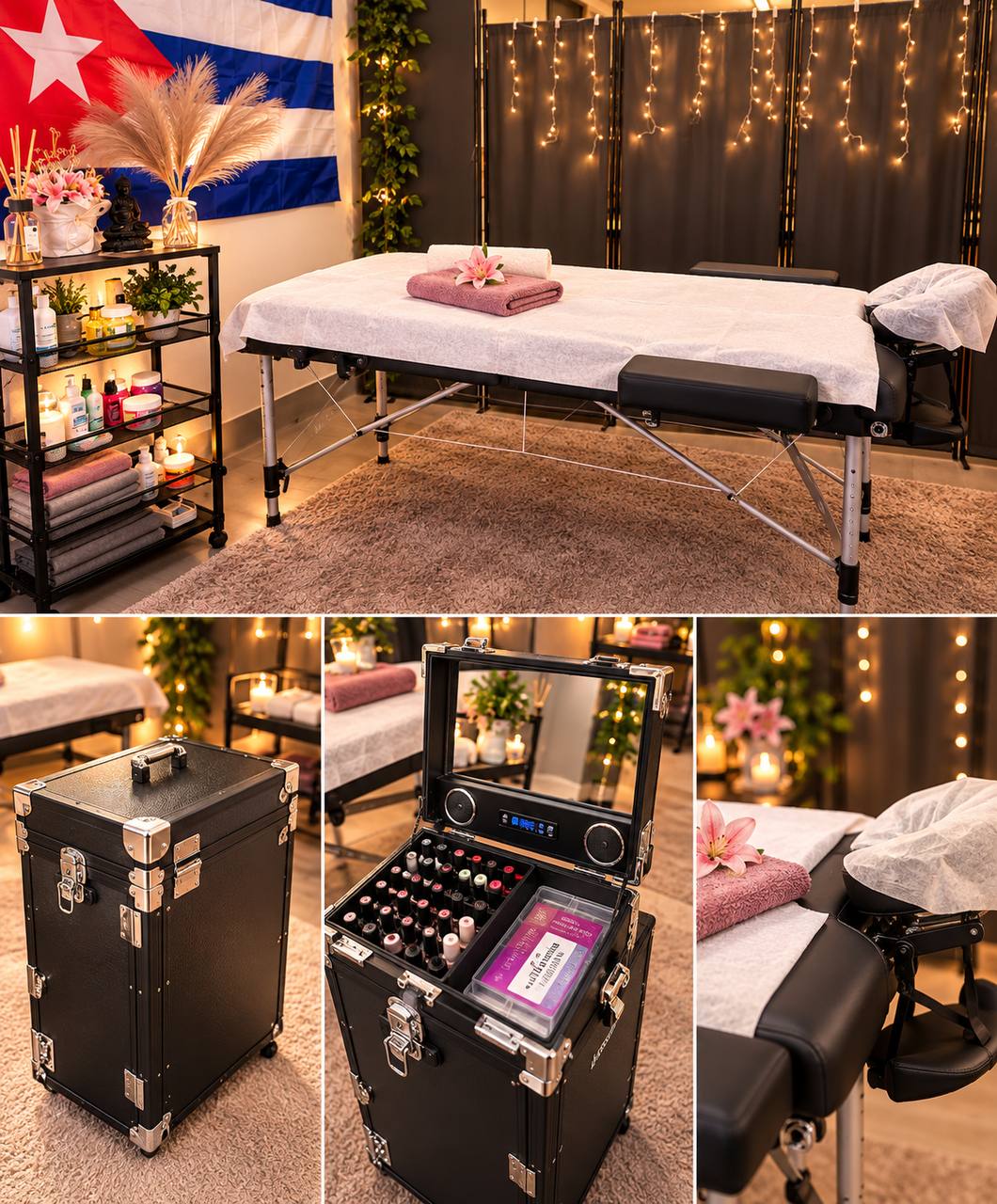 Mobile Massageliege und Behandlungsausstattung